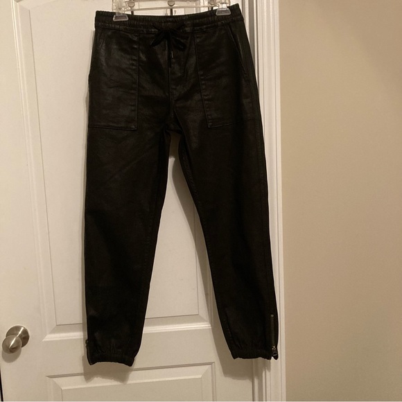 Hudson Black Coated Zipper-Cuff Utility Jogger Pants - Picture 3 of 12